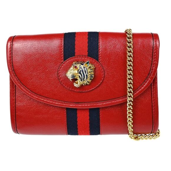 Authentic Gucci Navy Red Rhinestone Chain Shoulder Bag - Picture 1 of 7